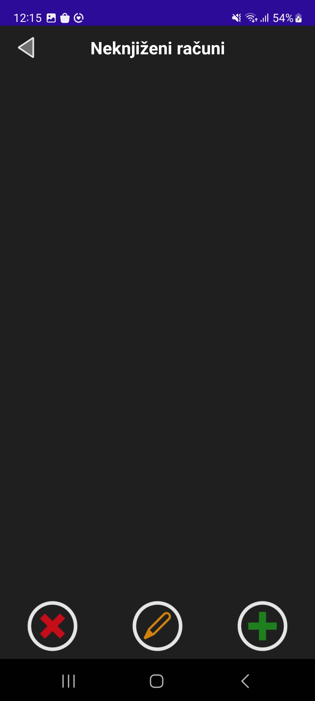 Slika 1: Prikaz neknjiženih računov