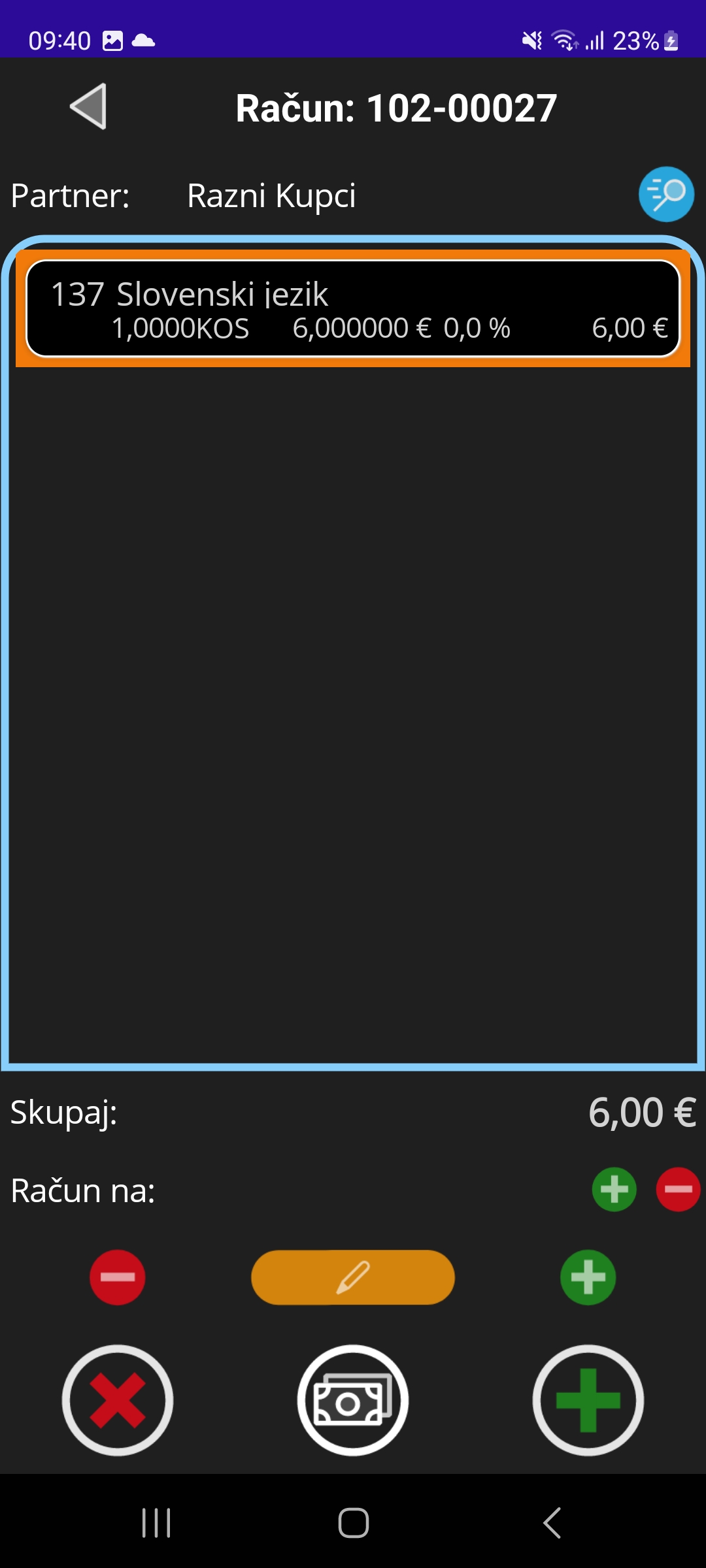 Slika 6: Urejanje vrstice